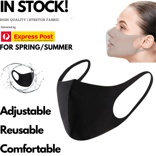 SUMMER Reusable Breathable Face Mask Mouth Mask Anti Dust Haze Protective in Black.