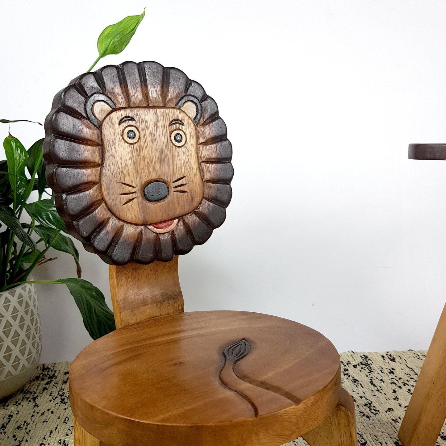 Kids Wooden Chair Lion.