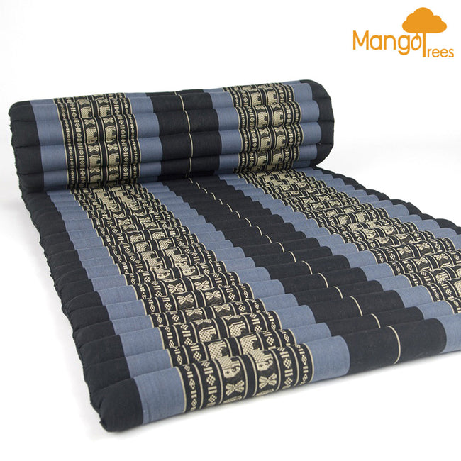 Thai Kapok Roll Up Mattress Foldout Mat BlueEle. Hover Image