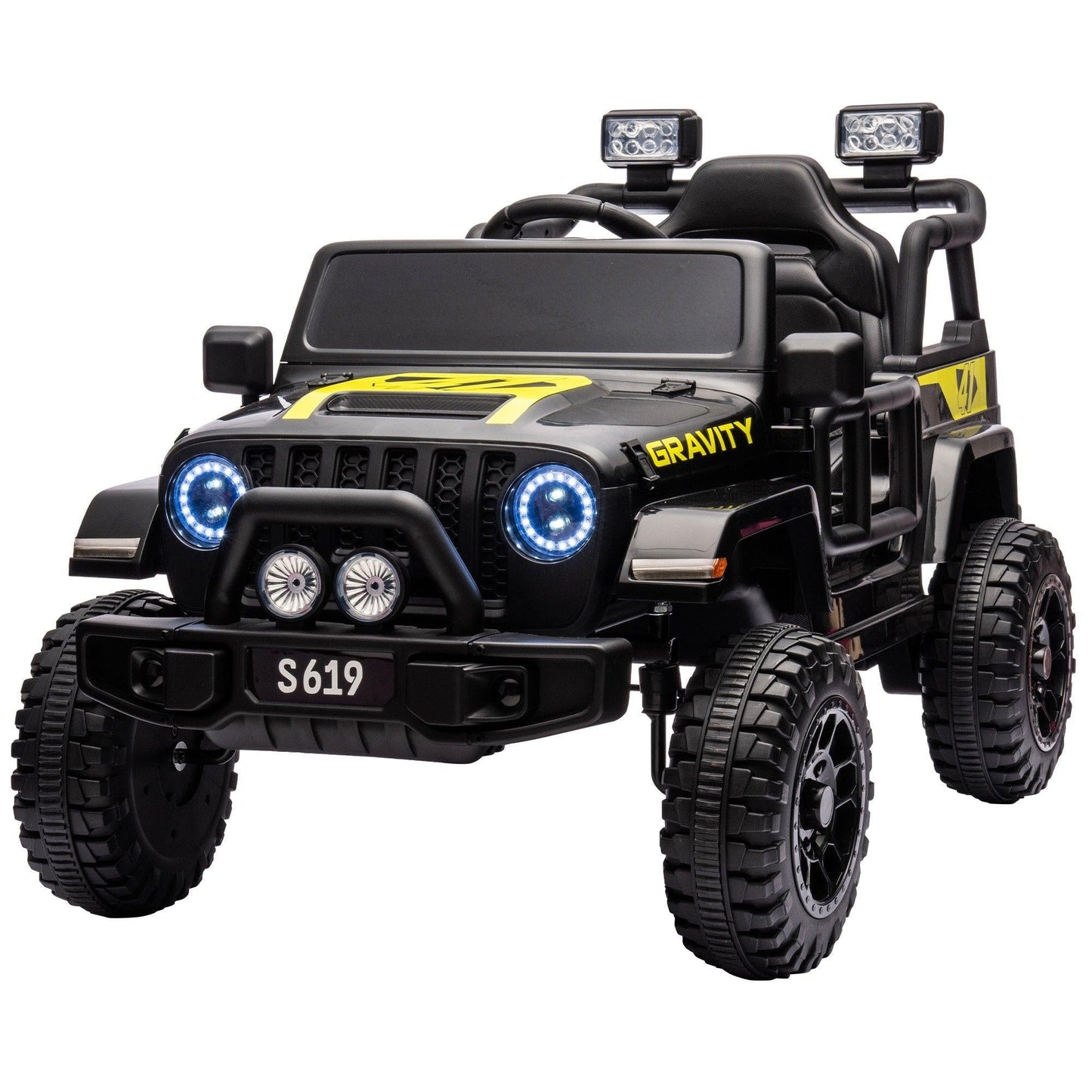 12V Kids Electric Ride On Jeep â Black.