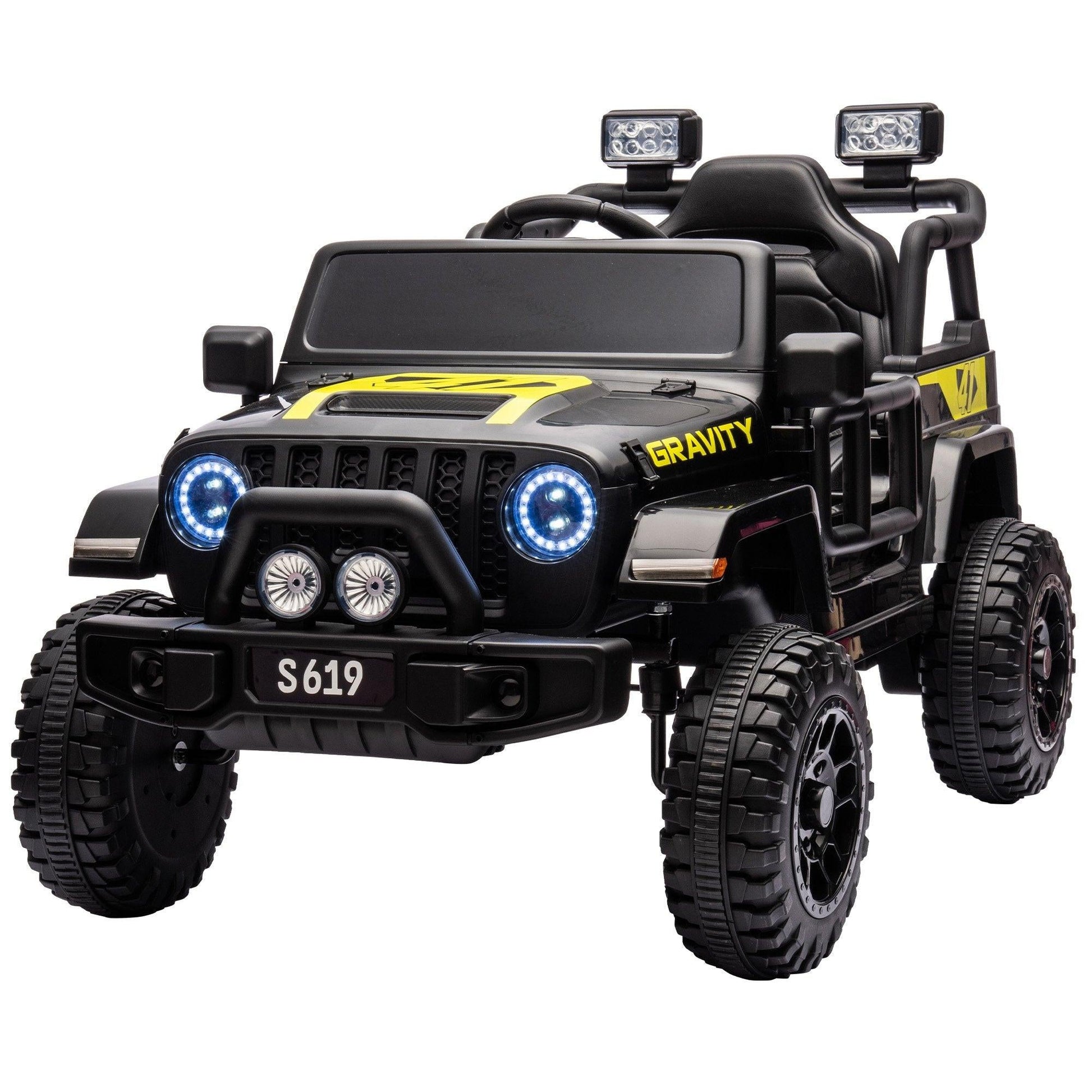 12V Kids Electric Ride On Jeep â Black.