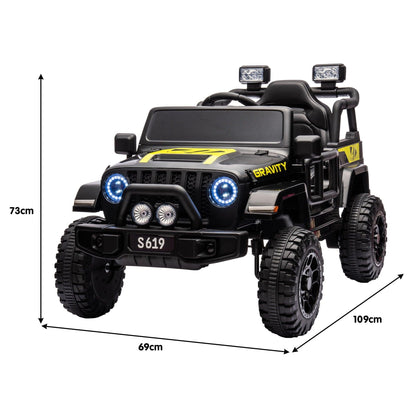12V Kids Electric Ride On Jeep â Black.
