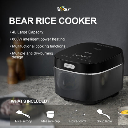 BEAR 4 Litre Intelligent Power Heating Rice Cooker DFB-Q40R5.