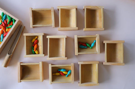 Natural Bamboo Sorting Containers.