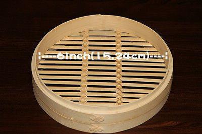 6 Inch Bamboo Steamer Set-2 Steamer Baskets With 1 Lid.