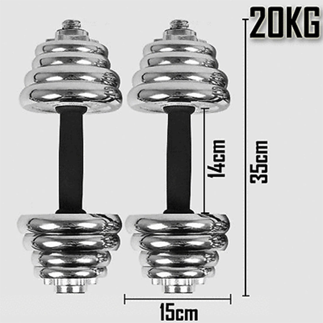 20KG York Dumbbell Set Weight Dumbbells Home Gym Fitness BarBell w/ Case.