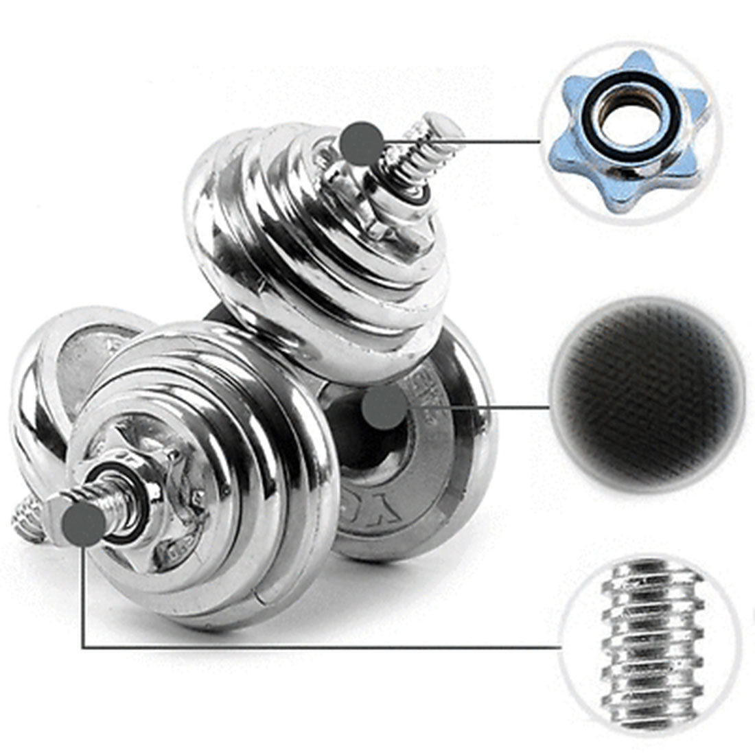 20KG York Dumbbell Set Weight Dumbbells Home Gym Fitness BarBell w/ Case.