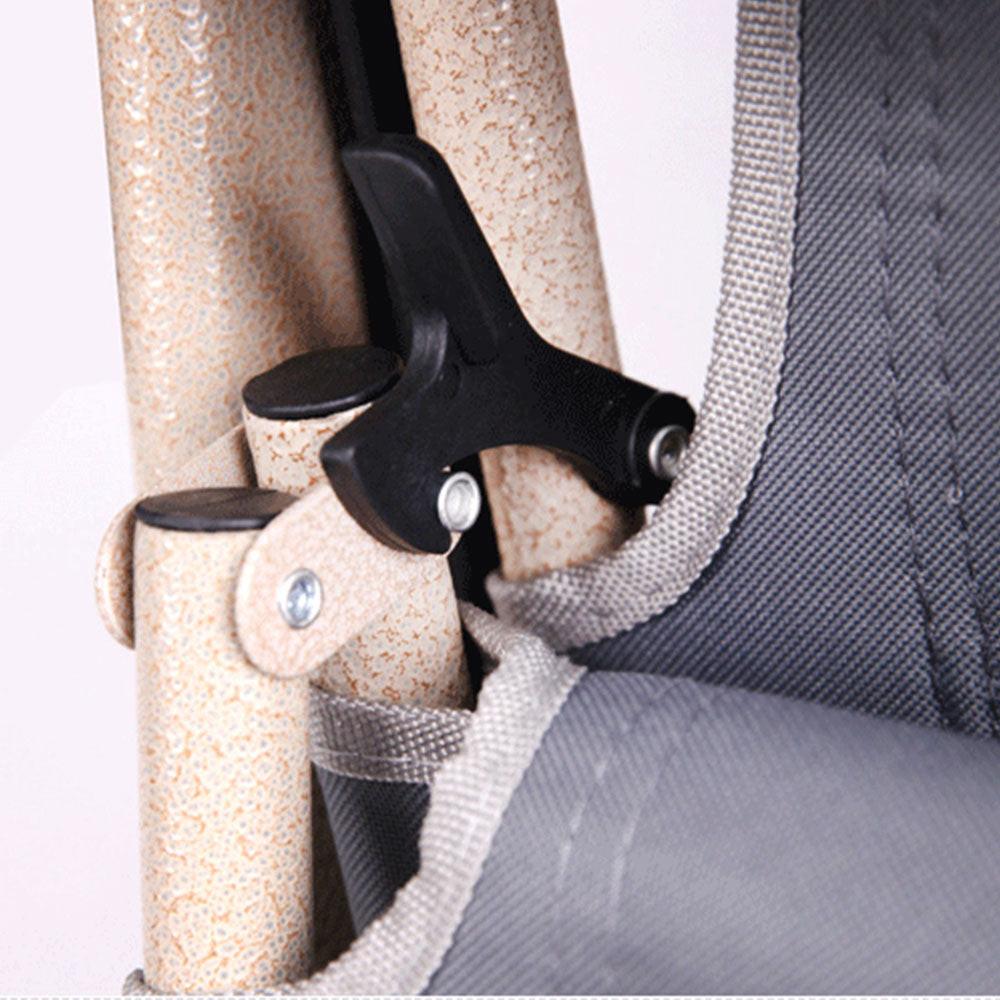 Reclining Sun Beach Deck Lounge Chair Outdoor Folding Camping Fishing Arm Rest - grey.