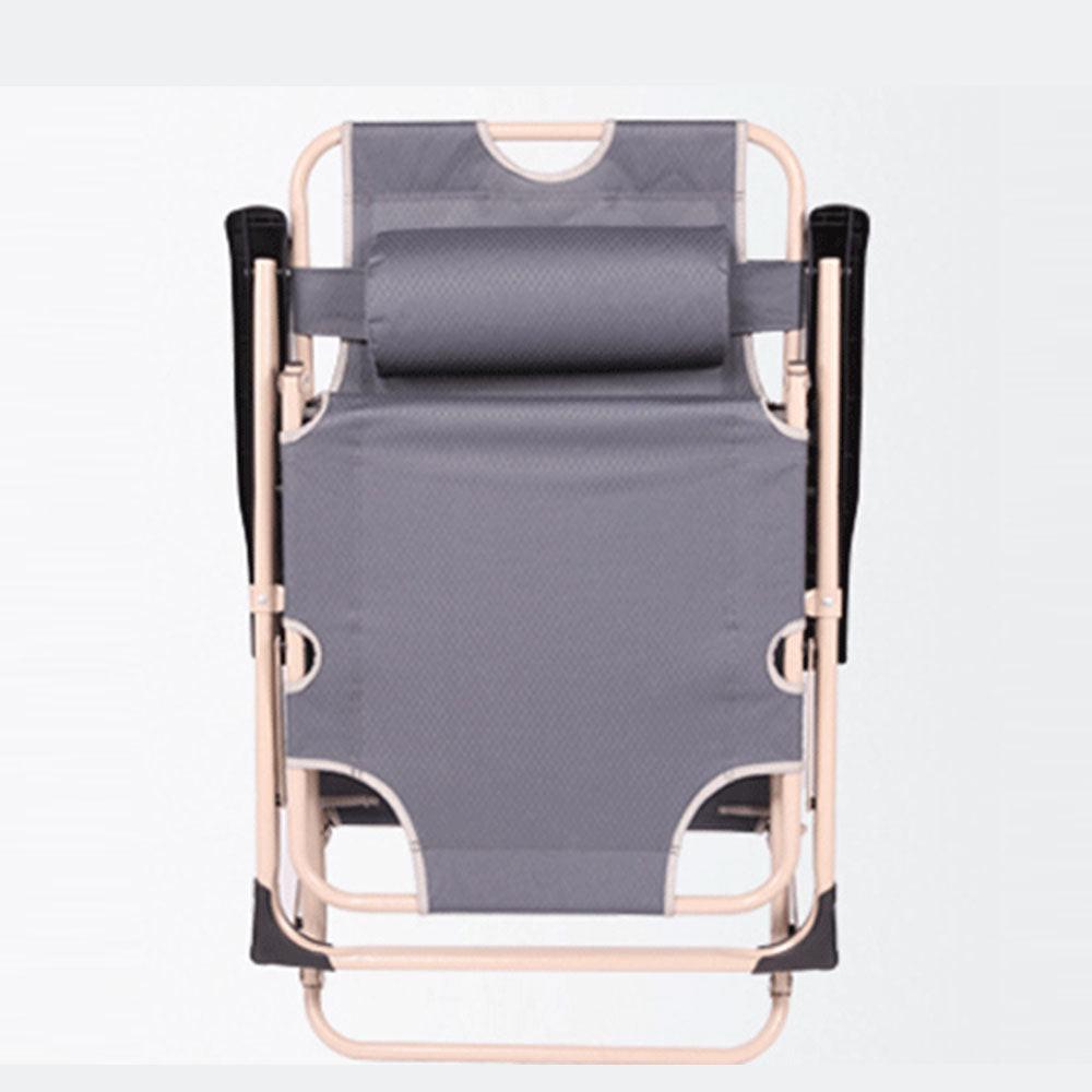 Reclining Sun Beach Deck Lounge Chair Outdoor Folding Camping Fishing Arm Rest - grey.