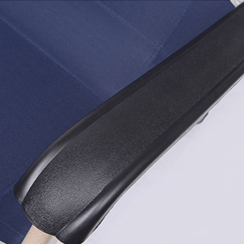 Reclining Sun Beach Deck Lounge Chair Outdoor Folding Camping Fishing Arm Rest - navy.