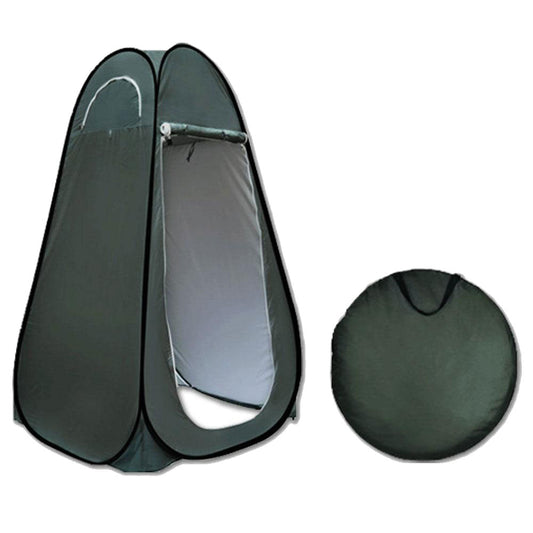 Pop Up Camping Shower Toilet Tent Outdoor Privacy Portable Change Room Shelter Silver Linen - green.