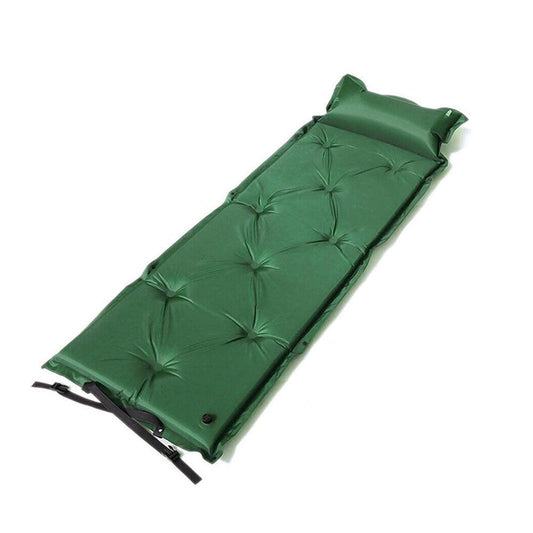 Self Inflating Mattress Camping Hiking Airbed Mat Sleeping with Pillow Bag Camp - green.