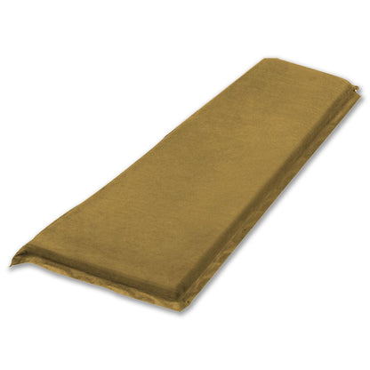 Self Inflating Mattress Sleeping Suede Mat Air Bed Camping Camp Hiking Joinable - beige.