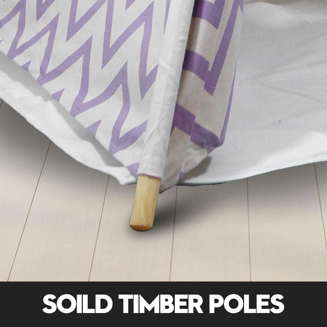 Giant Cotton Canvas Kids Teepee Wigwam Children Pretend Play Tent Indoor Outdoor Party - purple.