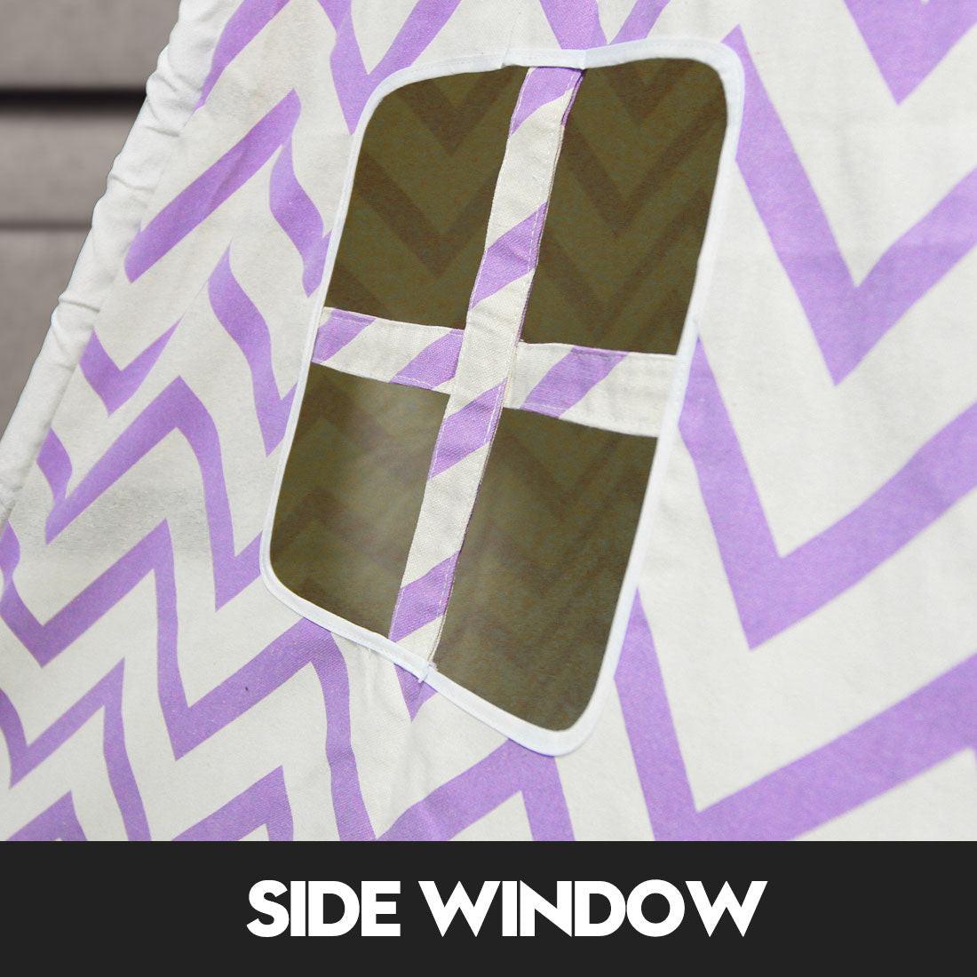 Giant Cotton Canvas Kids Teepee Wigwam Children Pretend Play Tent Indoor Outdoor Party - purple.