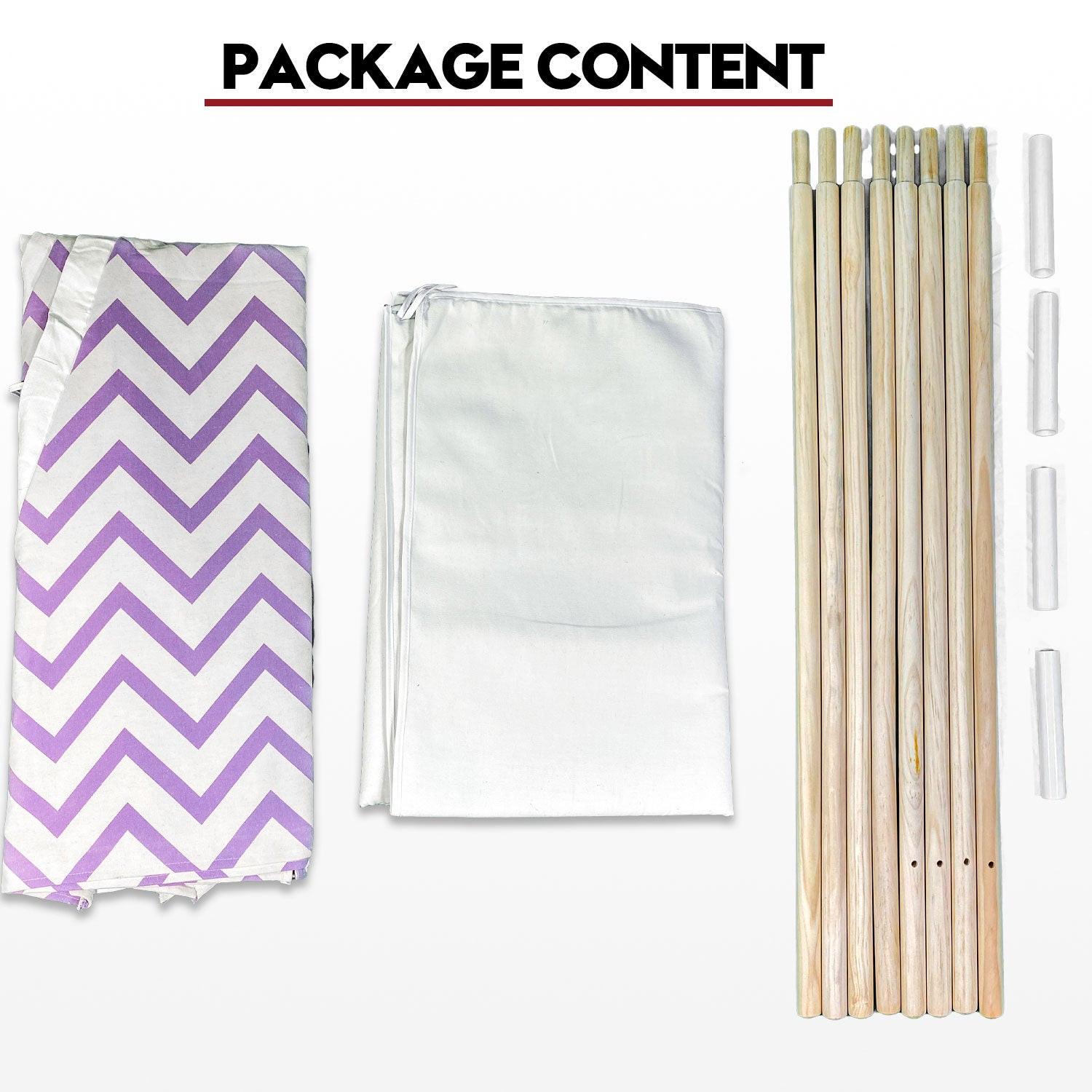 Giant Cotton Canvas Kids Teepee Wigwam Children Pretend Play Tent Indoor Outdoor Party - purple.