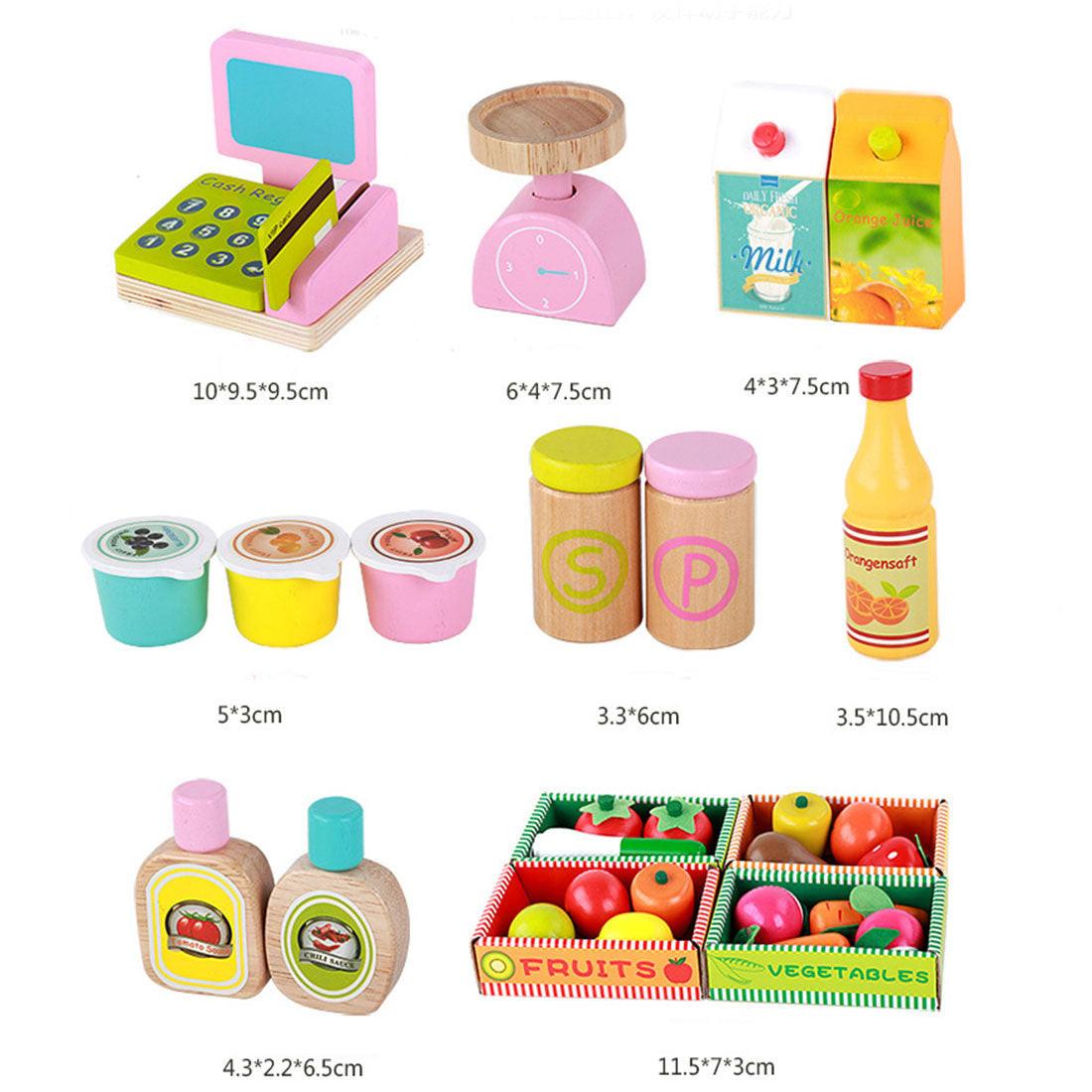 Kids Wooden Toy Pretend Play Marketplace Stand Fruit Veg Shop Stall Supermarket.