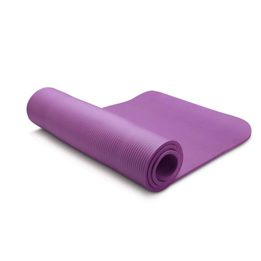 10mm Extra Thick NBR Yoga Mat Gym Pilates Fitness Exercise - purple.