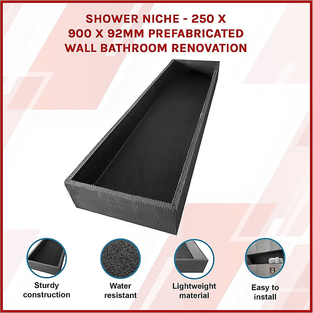 Shower Niche - 250 x 900 x 92mm Prefabricated Wall Bathroom Renovation.