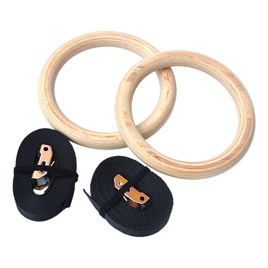 202mm Wooden Gymnastic Rings â Olympic Gym Strength Training & Fitness.
