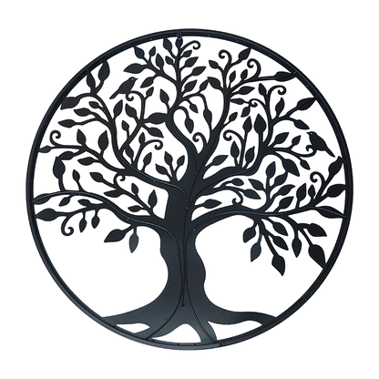 Black Tree of Life Wall Art Hanging Metal Iron Sculpture Garden 60cm