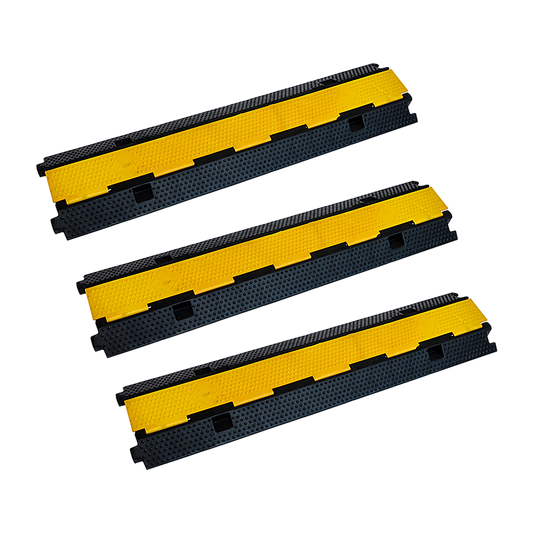 3pcs 2-Cable Rubber Electrical Wire Cover Heavy Duty Protector Dual Channel.