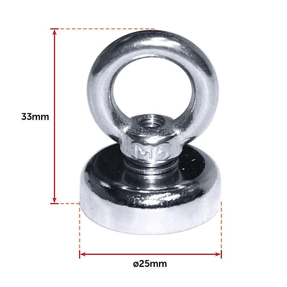 12Kg SALVAGE Strong MAGNET N52 Neodymium Eyebolt Circular Ring.