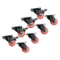 8 x 2" Polyurethane Castor Wheels - Swivel and 4 with brake.
