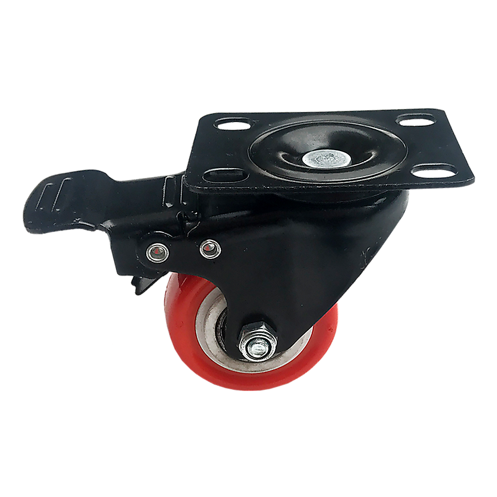 8 x 2" Polyurethane Castor Wheels - Swivel and 4 with brake.