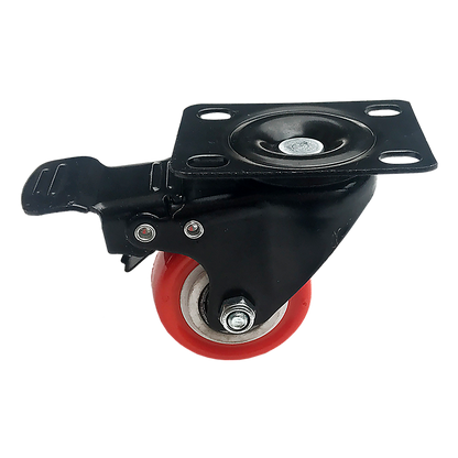 8 x 2" Polyurethane Castor Wheels - Swivel and 4 with brake.