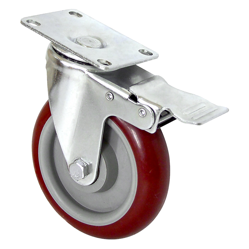4 X 5" Heavy Duty 400kg Swivel Castor Wheels Trolley Furniture Caster All Brake.