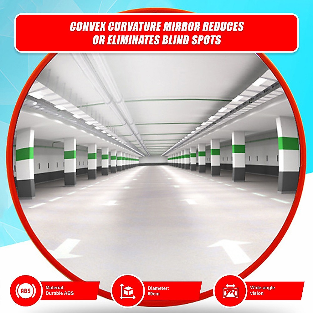 60cm Wide Angle Security Curved Convex Road Safety Mirror Traffic Driveway.