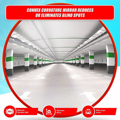 60cm Wide Angle Security Curved Convex Road Safety Mirror Traffic Driveway.