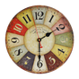 Large Colourful Wall Clock Kitchen Office Retro Timepiece