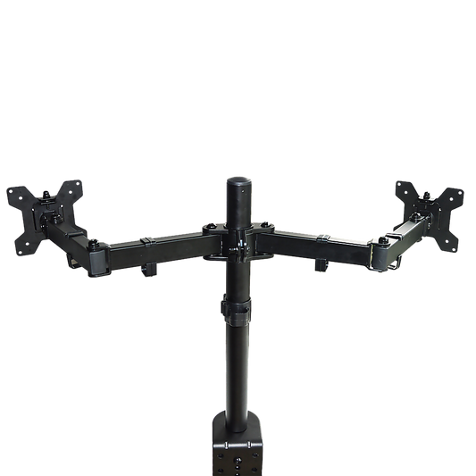 Dual LCD Monitor Desk Mount Stand Adjustable Fits 2 Screens Up To 27".