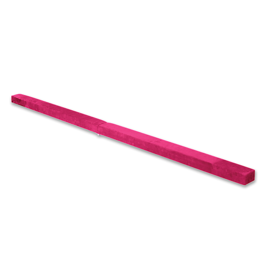 2.2m Gymnastics Folding Balance Beam Pink Synthetic Suede.