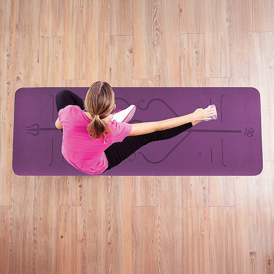8mm TPE Yoga Mat Exercise Fitness Gym Pilates Non Slip Dual Layer.