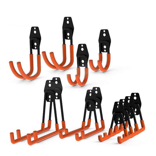 12-Pack Wall Mount Garage Hooks Tool Storage Workshop Organiser Heavy Duty Steel.