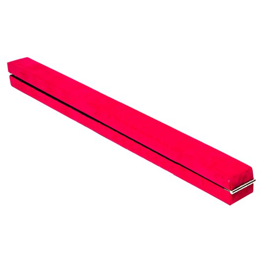 2.4m (8FT) Gymnastics Folding Balance Beam Pink Synthetic Suede.