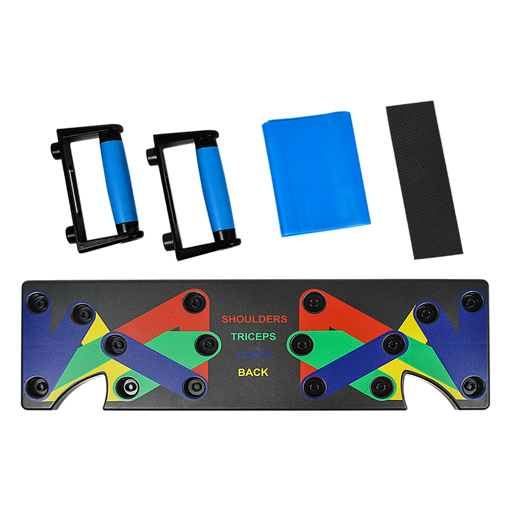 9 in 1 Push Up Board Yoga Bands Fitness Workout Train Gym Exercise Pushup Stand.