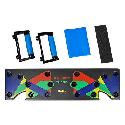 9 in 1 Push Up Board Yoga Bands Fitness Workout Train Gym Exercise Pushup Stand.