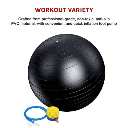 75cm Static Strength Exercise Stability Ball with Pump.