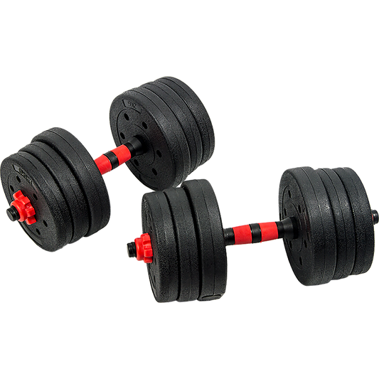 20kg Adjustable Rubber Dumbbell Set Barbell Home GYM Exercise Weights.