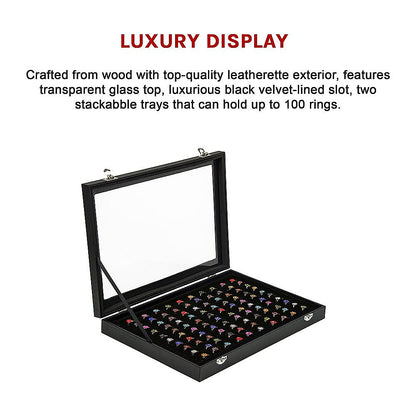 100 Earring Ring Holder Jewellery/Necklace Display Storage Gift Box Show Cases