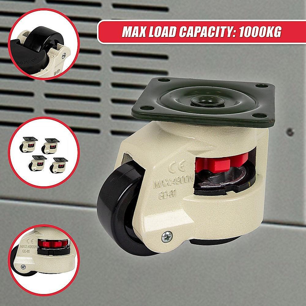 Leveling Casters Swivel Workbench Adjustable Wheel 1000KG Retractable 4PCS.