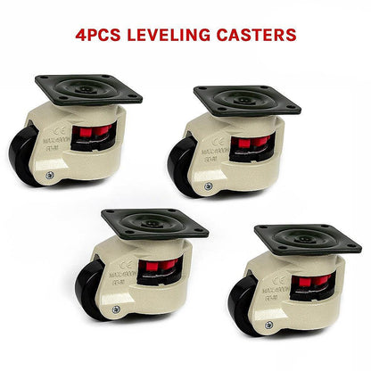 Leveling Casters Swivel Workbench Adjustable Wheel 1000KG Retractable 4PCS.