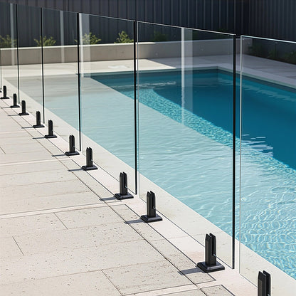 Balustrade Black Glass Clamp 304 Stainless Spigot Pool Fencing Fence