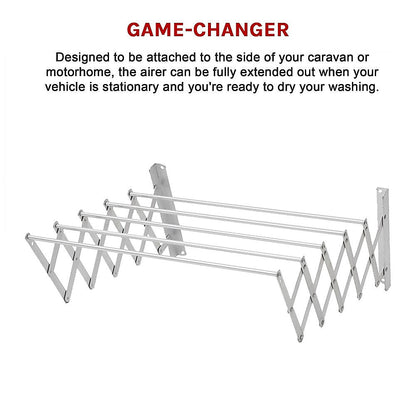 Pull Out Clothes Airer – Expanding Laundry Drying Line for Caravan, RV & Home
