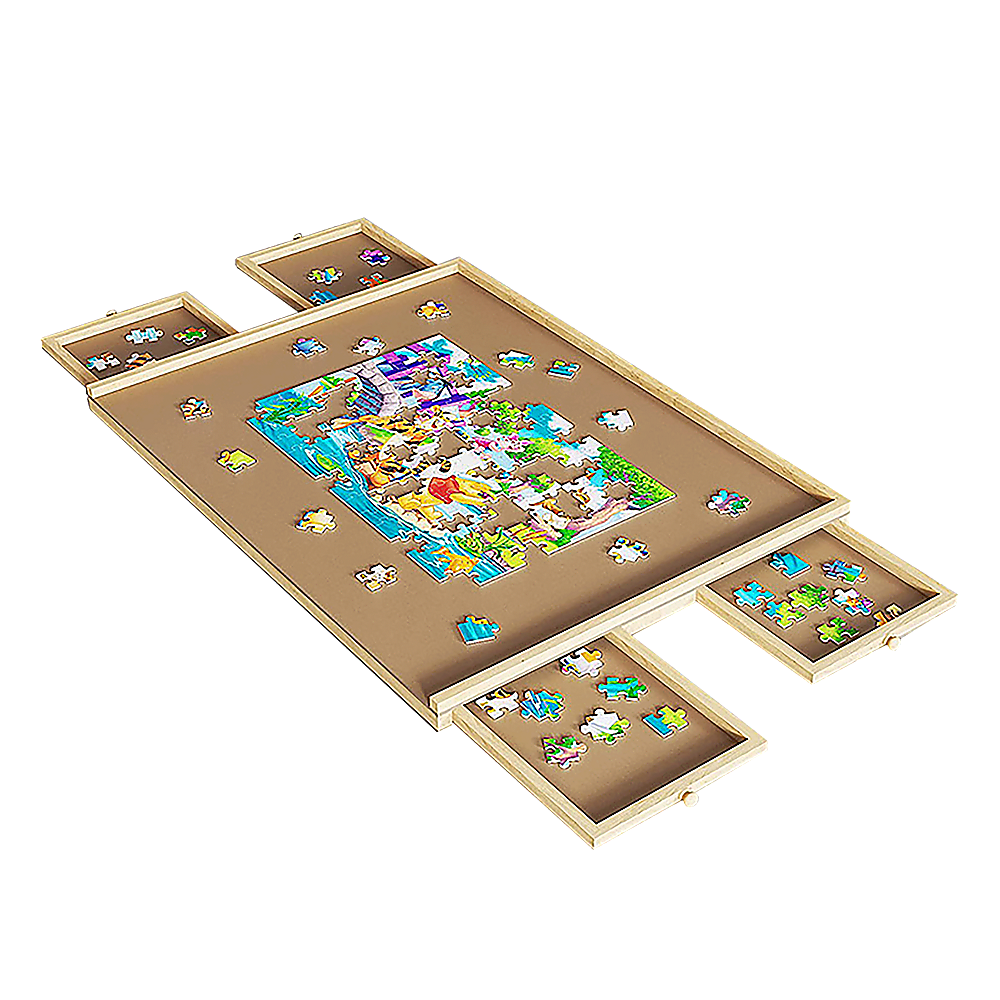 Wooden Jigsaw Puzzle Table Board Storage Table Tray Puzzle For Adult Kid.