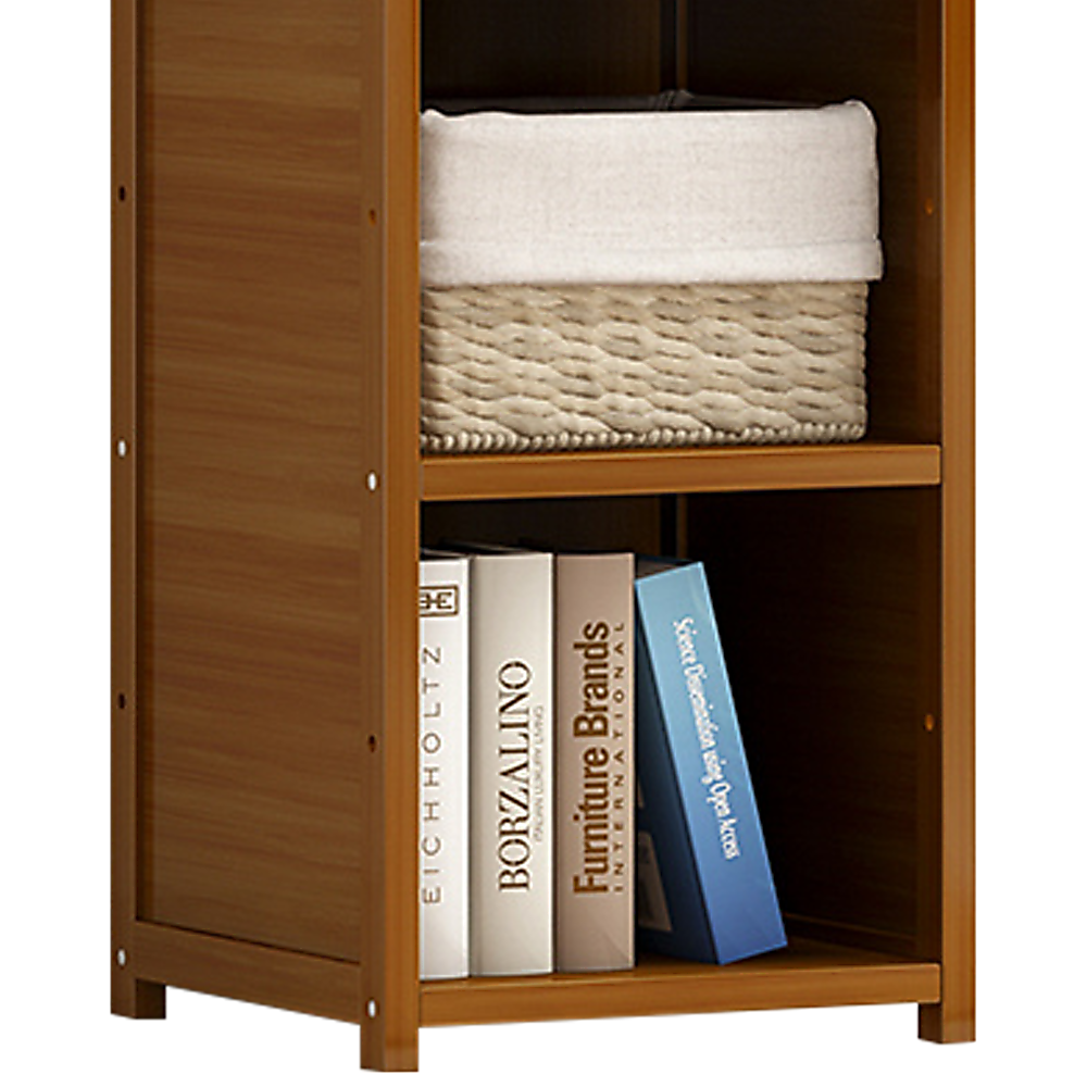 Bamboo 4-Shelf Bookcase â Adjustable Display Storage Rack Stand for Living Room, Bedroom, Office or Home Organisation.